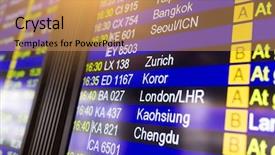 Presentation with flight - Colorful presentation design enhanced with delay information - info of flight on billboard backdrop and a coral colored foreground