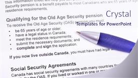  Presentation with pension - Slide deck having info-to-qualify background and a sky blue colored foreground