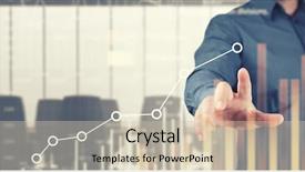  Presentation with market - Audience pleasing slide deck consisting of infographic - close view of businessman touching backdrop and a soft green colored foreground