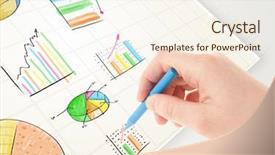  Presentation with plain colors gray texture cloth - Beautiful PPT theme featuring infographic elements - business person drawing colorful graphs backdrop and a cream colored foreground