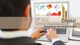  Presentation with statistic - Slide set with infographic with many statistic graphcs background and a coral colored foreground