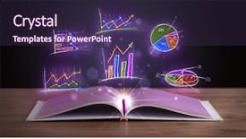  Presentation with blank note book and wooden - PPT layouts having infomation technology - book on wooden deck background and a  colored foreground