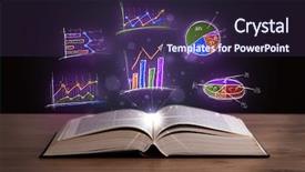  Presentation with blank note book and wooden - Amazing presentation design having infomation technology - book on wooden deck backdrop and a  colored foreground