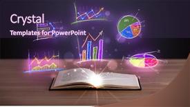  Presentation with blank note book and wooden - Slides featuring infomation technology - book on wooden deck background and a violet colored foreground