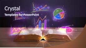  Presentation with blank note book and wooden - Cool new theme with infomation technology - book on wooden deck backdrop and a  colored foreground