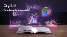  Presentation with book - Theme with infomation technology - book on wooden deck background and a tawny brown colored foreground