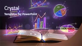  Presentation with blank note book and wooden - Cool new presentation theme with infomation technology - book on wooden deck backdrop and a violet colored foreground