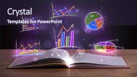  Presentation with book - PPT theme having infomation technology - book on wooden deck background and a  colored foreground