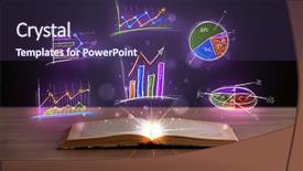  Presentation with book - Cool new PPT theme with infomation technology - book on wooden deck backdrop and a  colored foreground