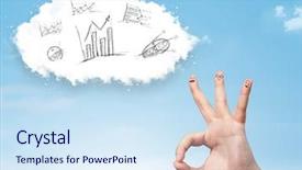  Presentation with happy 30th birthday word cloud - Presentation theme with infomation technology - happy cheerful smiley fingers looking background and a sky blue colored foreground