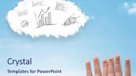  Presentation with fingers - Amazing slide set having infomation technology - happy cheerful smiley fingers looking backdrop and a sky blue colored foreground