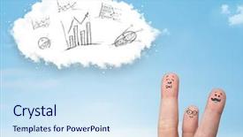  Presentation with fingers - Amazing slide set having infomation technology - happy cheerful smiley fingers looking backdrop and a sky blue colored foreground