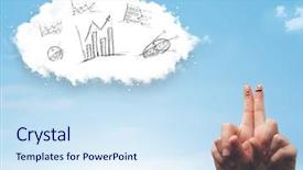  Presentation with happy 30th birthday word cloud - Presentation theme enhanced with infomation technology - happy cheerful smiley fingers looking background and a sky blue colored foreground