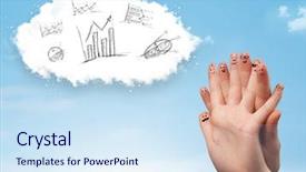  Presentation with happy 30th birthday word cloud - Theme featuring portrait of senior caucasian woman holding cup and enjoying hot tea on purple background background and a coral colored foreground.