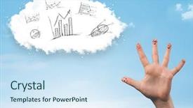  Presentation with fingers - Audience pleasing theme consisting of infomation technology - happy cheerful smiley fingers looking backdrop and a  colored foreground