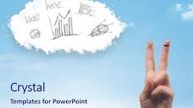  Presentation with happy 30th birthday word cloud - Audience pleasing PPT theme consisting of infomation technology - happy cheerful smiley fingers looking backdrop and a sky blue colored foreground