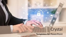  Presentation with chest - PPT layouts consisting of inform - business woman below chest working background and a coral colored foreground