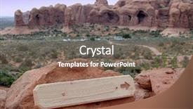  Presentation with arches national park - Presentation theme having inform inspire - blank sign in a park background and a violet colored foreground