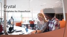  Presentation with team meeting - Theme with informal - multiethnic startup business team background and a light gray colored foreground