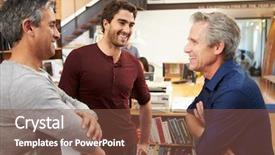  Presentation with architects - Beautiful slide deck featuring informal - three male architects chatting backdrop and a tawny brown colored foreground