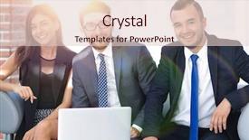  Presentation with entrepreneur - Colorful slide deck enhanced with informal education - entrepreneur and business team sitting backdrop and a  colored foreground