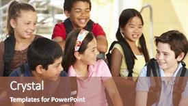  Presentation with school children - Cool new presentation design with informal education - pre teen children in school backdrop and a tawny brown colored foreground