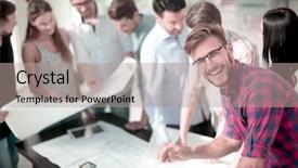  Presentation with design - Audience pleasing slide set consisting of informal organization management - young architect on the background backdrop and a light gray colored foreground