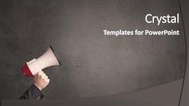  Presentation with plain for dams - Cool new slide set with information cartoons - caucasian arm holding megaphone backdrop and a dark gray colored foreground