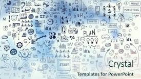  Presentation with ideas - Beautiful theme featuring information collection - ideas for success achieving backdrop and a sky blue colored foreground