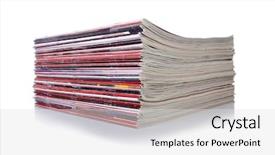  Presentation with stack - Theme consisting of information collection - stack of magazine isolated background and a light gray colored foreground