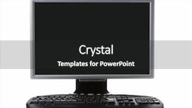  Presentation with keyboard - Cool new slide deck with keyboard isolated over white background backdrop and a dark gray colored foreground