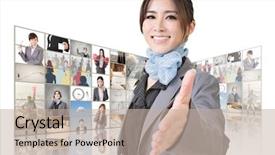  Presentation with hand shake - Cool new presentation theme with  backdrop and a  colored foreground