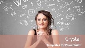  Presentation with pretty girl - Cool new slide set with music video - pretty young girl with abstract backdrop and a coral colored foreground