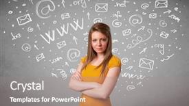  Presentation with doodles - Beautiful slide set featuring music video - pretty young girl with abstract backdrop and a gray colored foreground