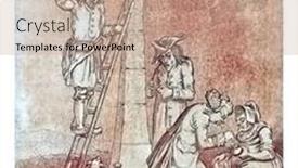  Presentation with information - Presentation design featuring information-committee-vintage-engraved-illustration background and a coral colored foreground