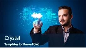  Presentation with cloud based - Slide set consisting of information from cloud based system background and a ocean colored foreground