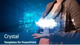  Presentation with system information - Slide set consisting of information from cloud based system background and a ocean colored foreground