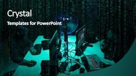  Presentation with information system - Presentation theme having information governance - wanted hackers coding virus ransomware background and a black colored foreground