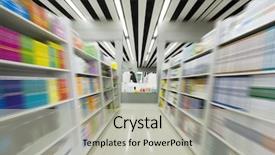  Presentation with literacy - Audience pleasing PPT theme consisting of information literacy - aisles in a public library backdrop and a light gray colored foreground