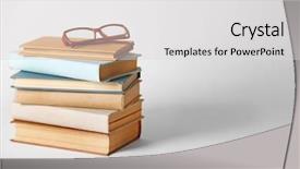  Presentation with medical pill medicine white blue - Theme having information literacy - pile of books and eyeglasses background and a light gray colored foreground