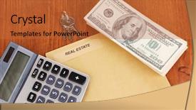  Presentation with information - Slide set consisting of information of real estate background and a  colored foreground