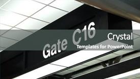  Presentation with airport departure arrival information board - Presentation design featuring information on a gate sign background and a  colored foreground