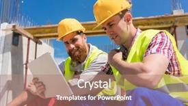  Presentation with construction work - Theme with information or watching a video background and a coral colored foreground