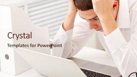  Presentation with stress - Beautiful PPT theme featuring information overload - business people with stress backdrop and a lemonade colored foreground