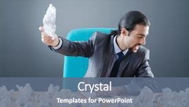  Presentation with mobile and paper - Slide set enhanced with information overload - businessman with lot of discarded background and a ocean colored foreground