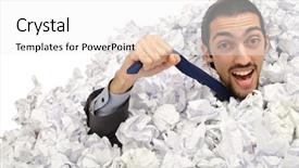  Presentation with old crumpled paper violence against women - Amazing presentation having information overload - man with lots of crumpled backdrop and a  colored foreground