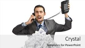  Presentation with crumpled paper various balls - Theme enhanced with information overload - man with lots of crumpled background and a  colored foreground