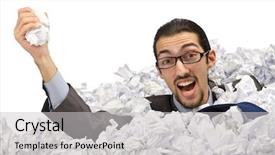  Presentation with waste - Presentation design with information overload - man with lots of waste background and a  colored foreground