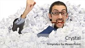  Presentation with waste - Presentation theme enhanced with information overload - man with lots of waste background and a  colored foreground