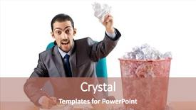  Presentation with paper - Slides featuring information overload - man with lots of wasted background and a coral colored foreground